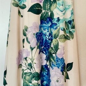 Floral Maxi Dress with Blue and Green Accents